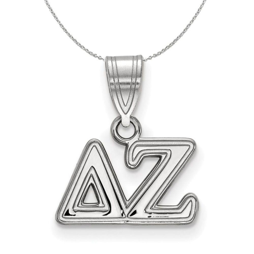 Sterling Silver Delta Zeta Medium Greek Necklace - 20 Inch